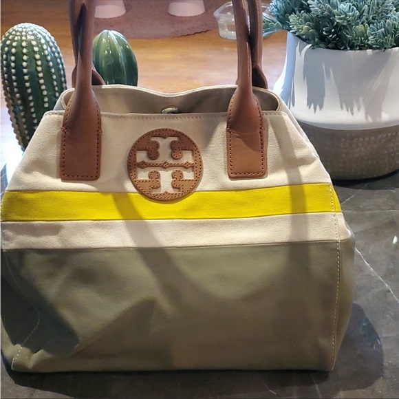 Tory Burch Canvas & Leather Tote - Picture 3 of 11